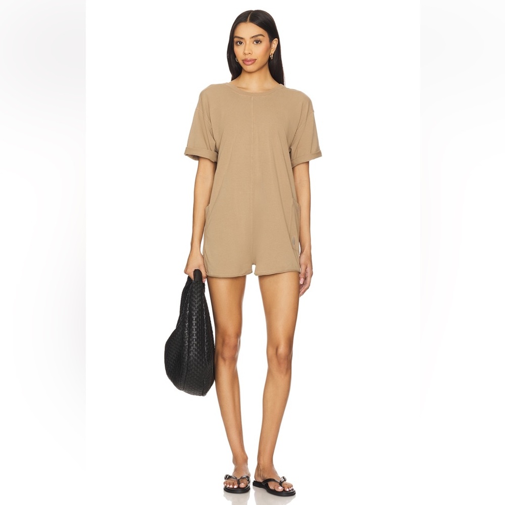 FP Movement Hot Shot Tee Romper Coddy In Mocha Latte
